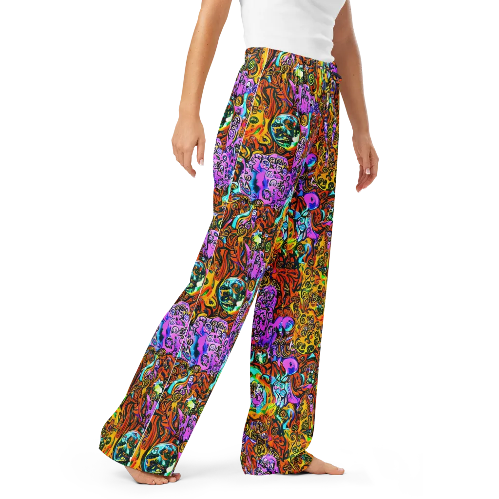 Orange Afterglow on Women's Pajama Pants — Right Front