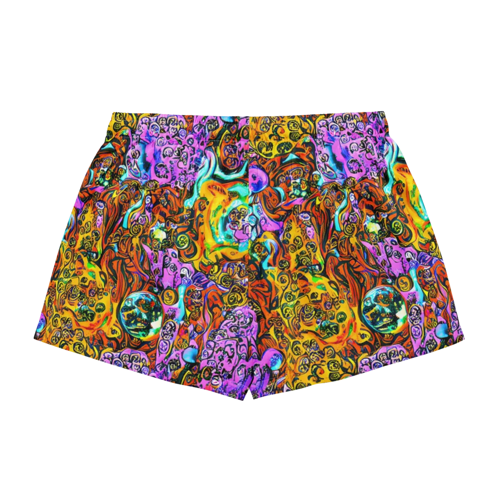 Orange Afterglow on Women's Pajama Shorts — Back