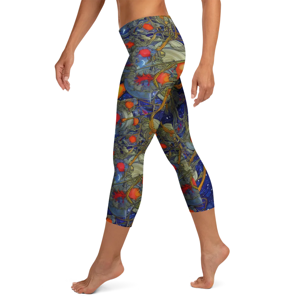 Astral Harvest on Capri Leggings — Left