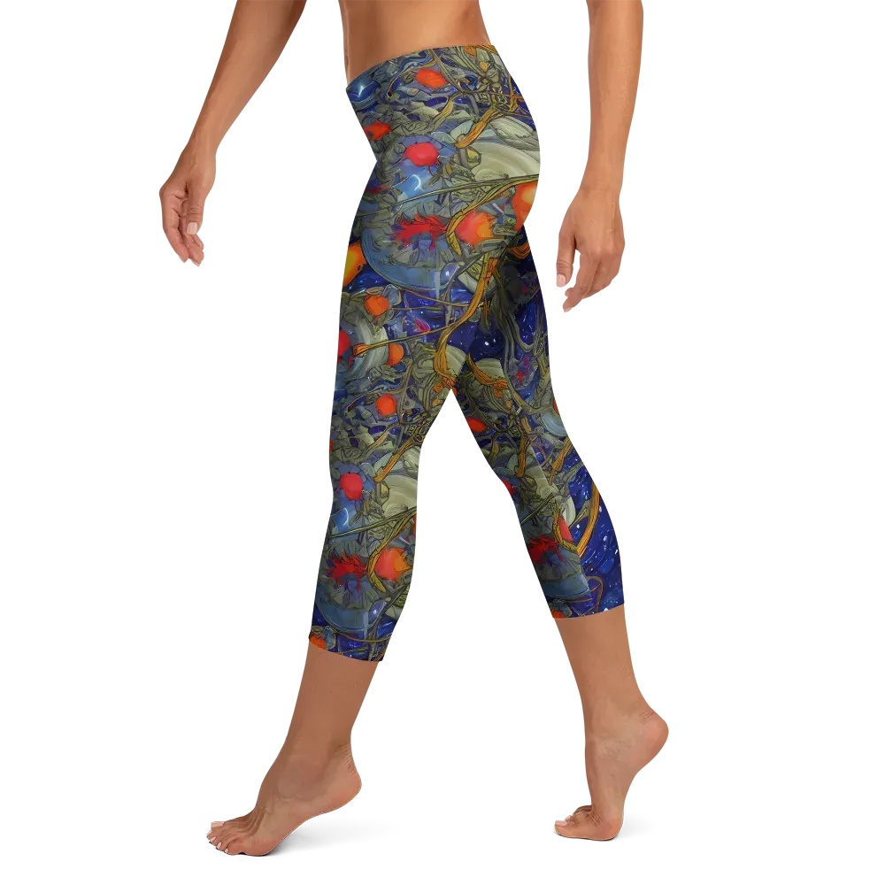 Astral Harvest on Capri Leggings — Left