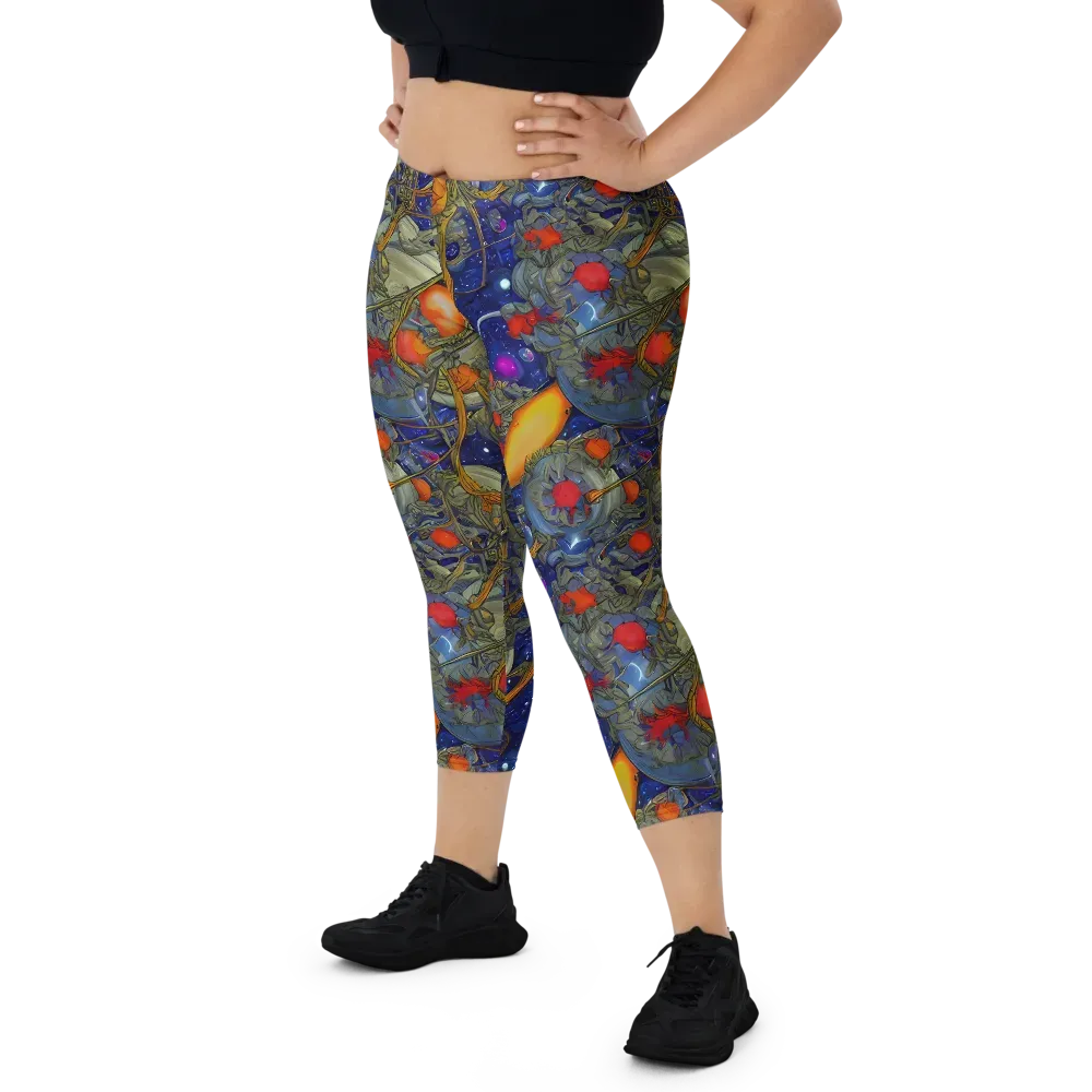 Astral Harvest on Capri Leggings — Front