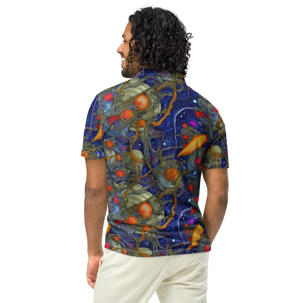 Astral Harvest on Men's Slim Fit Polo Shirt — Back