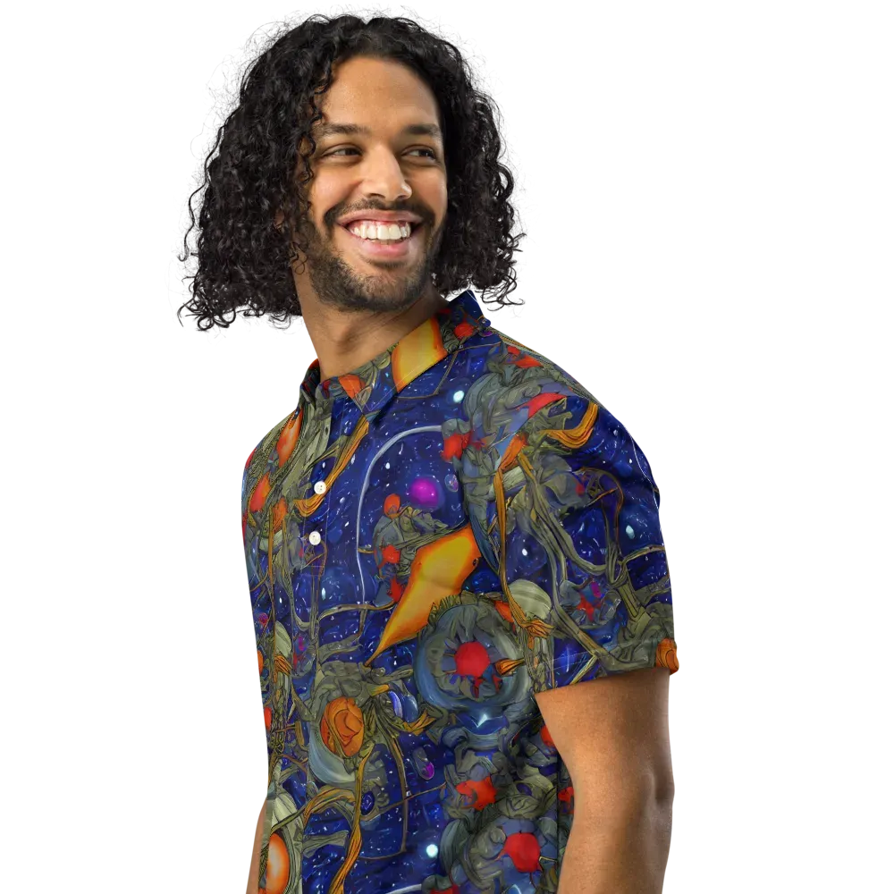 Astral Harvest on Men's Slim Fit Polo Shirt — Left Front