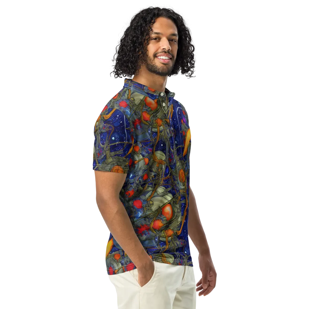 Astral Harvest on Men's Slim Fit Polo Shirt — Right Front