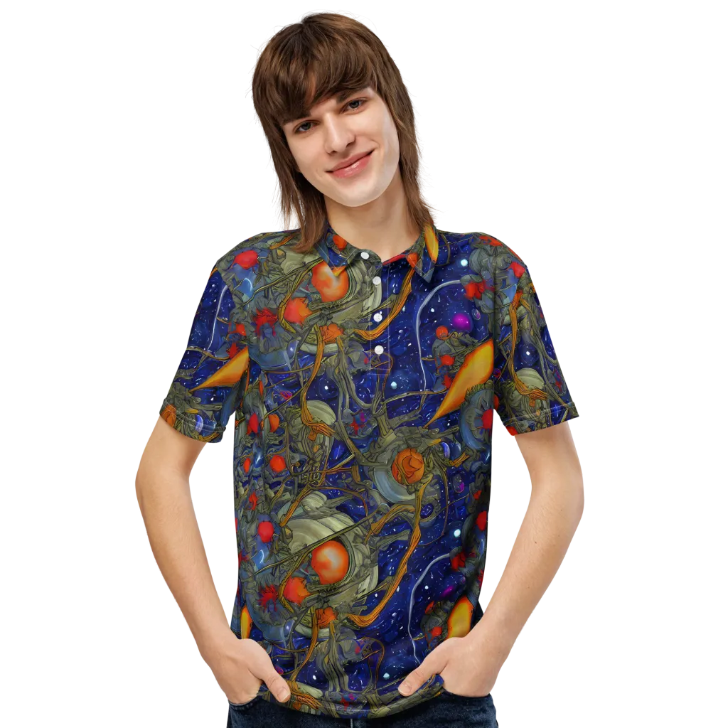 Astral Harvest on Men's Slim Fit Polo Shirt — Front