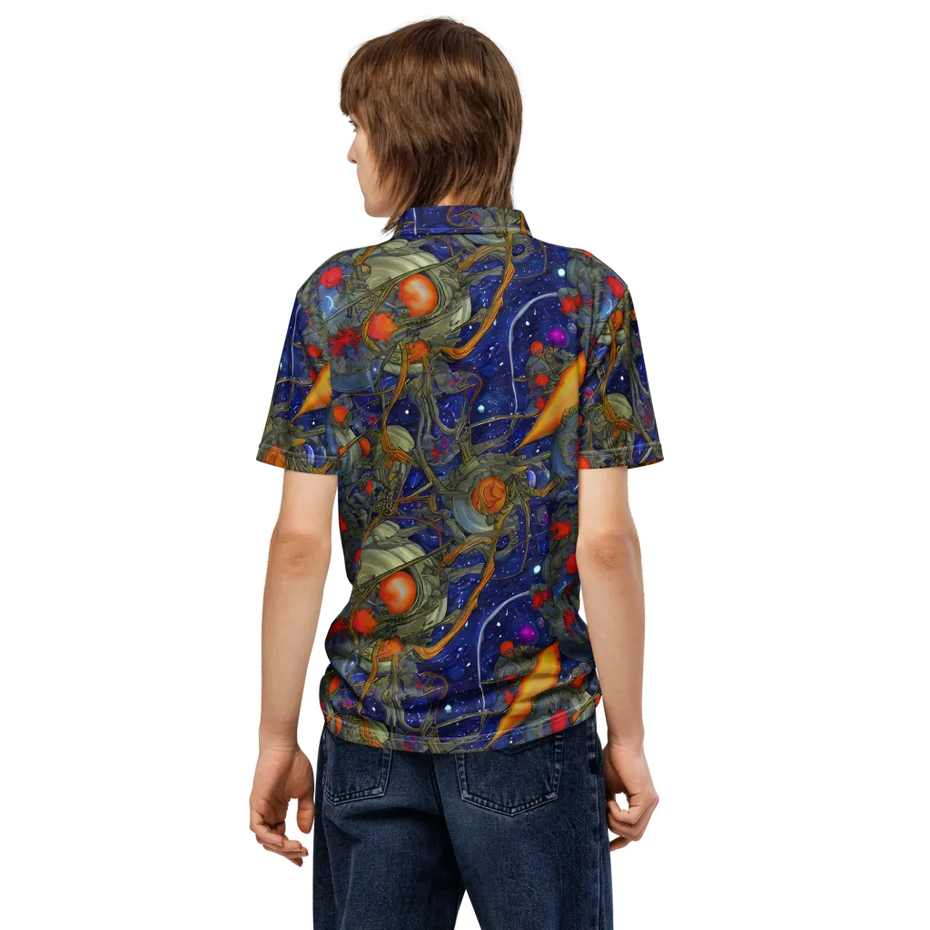 Astral Harvest on Men's Slim Fit Polo Shirt — Back