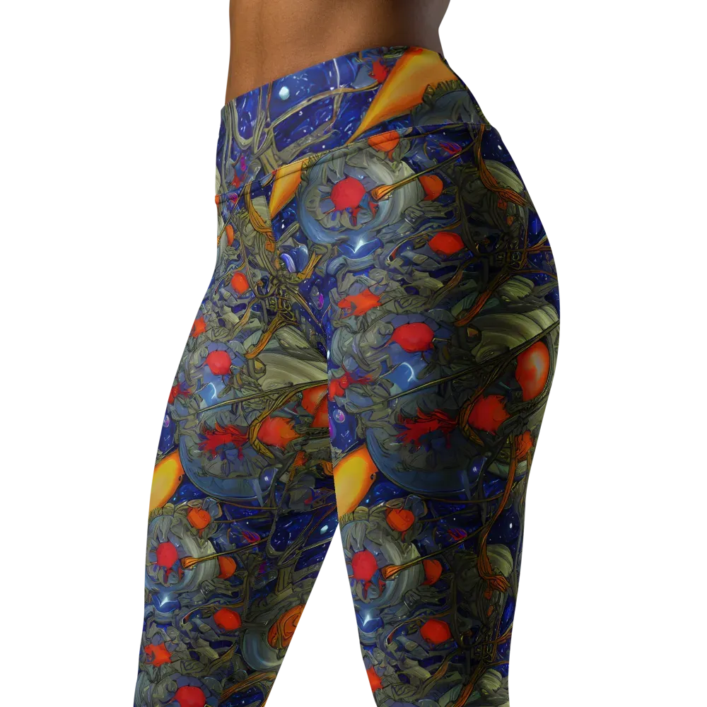 Astral Harvest on Yoga Leggings — Left Front