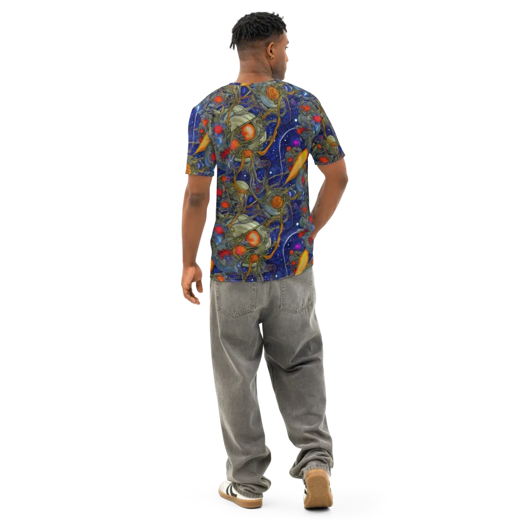 Astral Harvest on Men's Cotton Crew Neck T-Shirt — Back