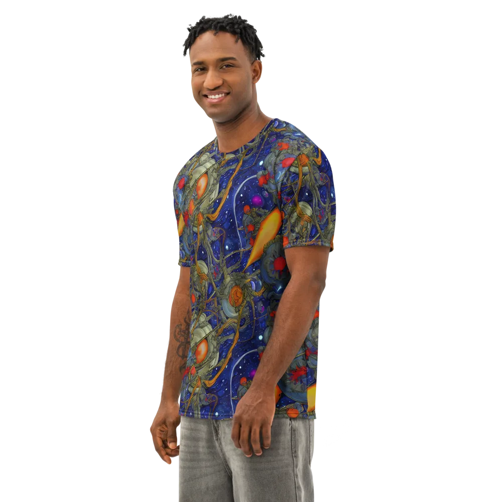 Astral Harvest on Men's Cotton Crew Neck T-Shirt — Left Front
