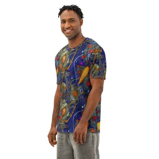Astral Harvest on a Men's Cotton Crew Neck T-Shirt