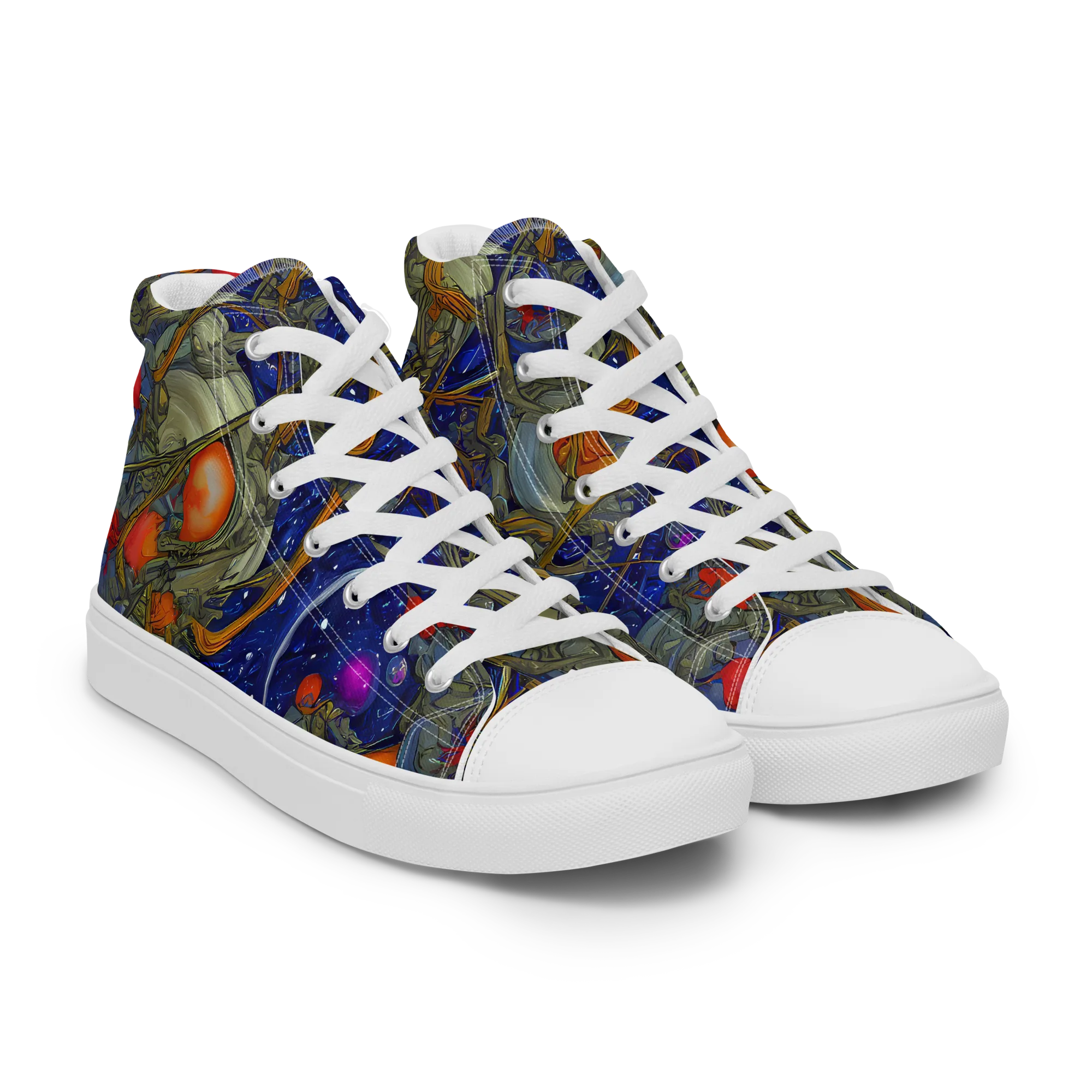 Astral Harvest on Men's High Top Canvas Shoes — Right Front