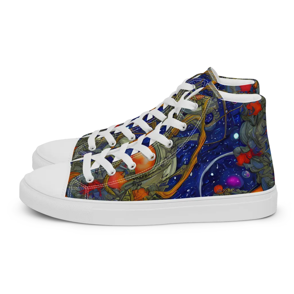 Astral Harvest on Men's High Top Canvas Shoes — Left