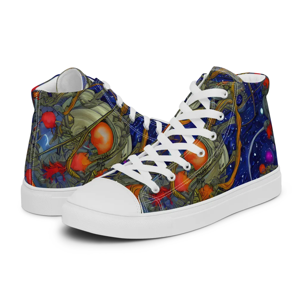 Astral Harvest on Men's High Top Canvas Shoes — Left