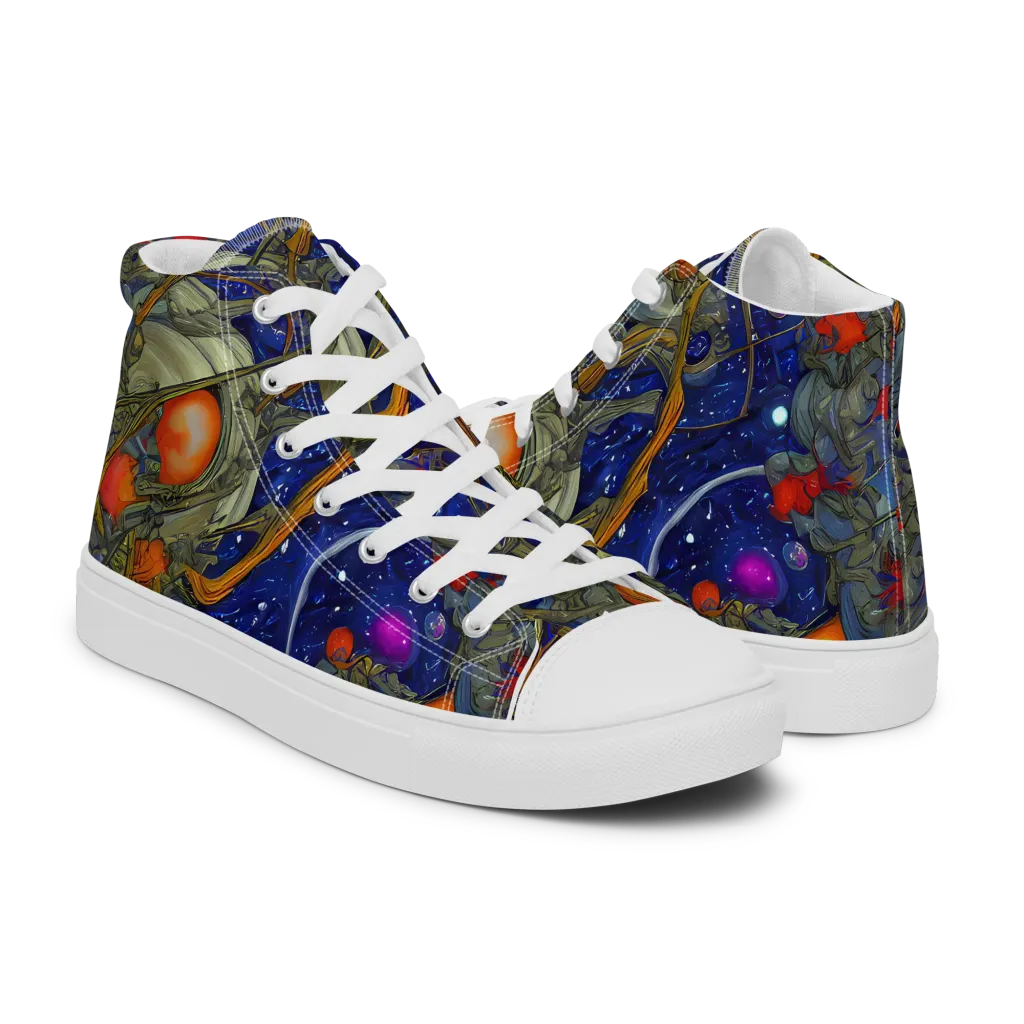 Astral Harvest on Men's High Top Canvas Shoes — Right