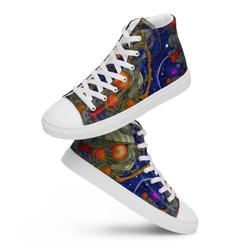 Astral Harvest on Men's High Top Canvas Shoes — Front