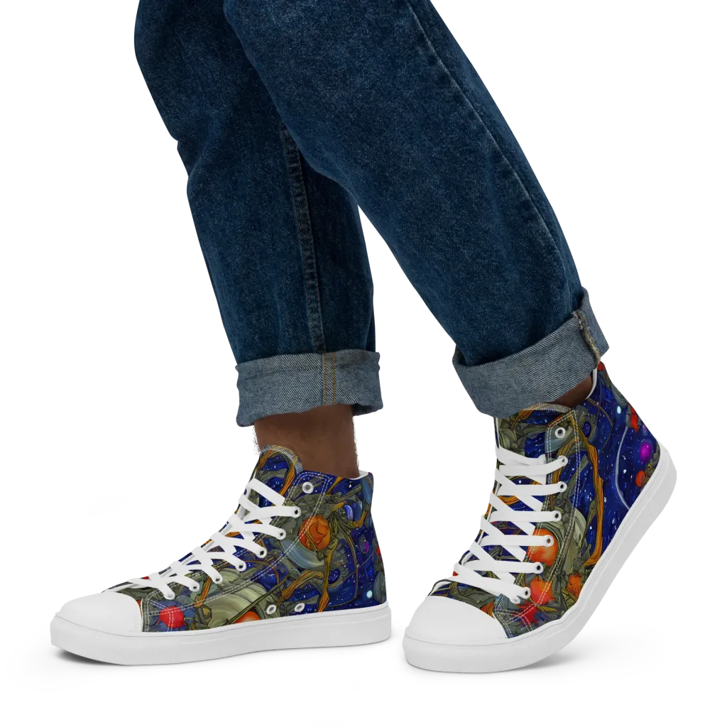 Astral Harvest on Men's High Top Canvas Shoes — Left