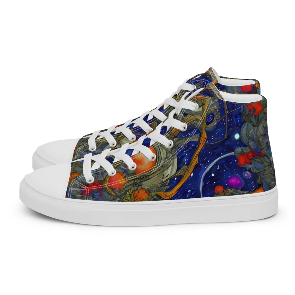 Astral Harvest on Women's High Top Canvas Shoes — Left