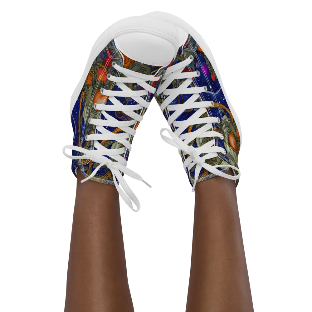 Astral Harvest on Women's High Top Canvas Shoes — Front