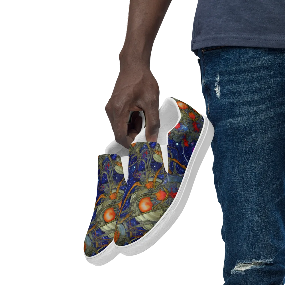 Astral Harvest on Men's Slip-On Canvas Shoes — Left Front