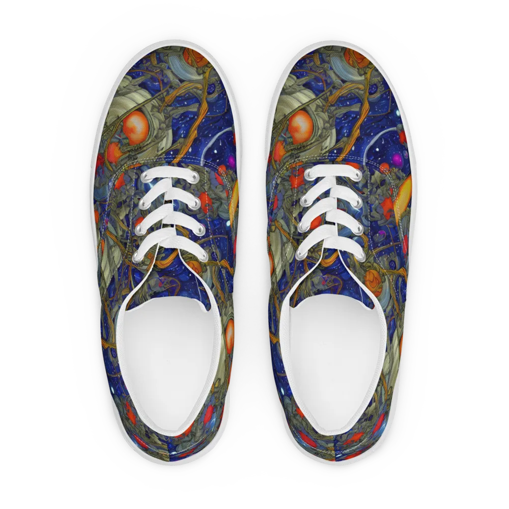 Astral Harvest on Men's Lace-Up Canvas Shoes — Front