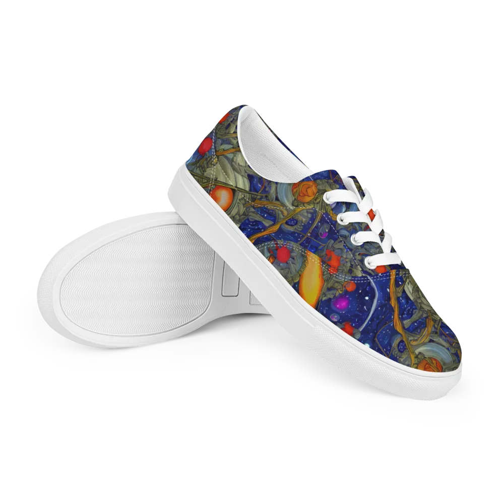 Astral Harvest on Men's Lace-Up Canvas Shoes — Right Front