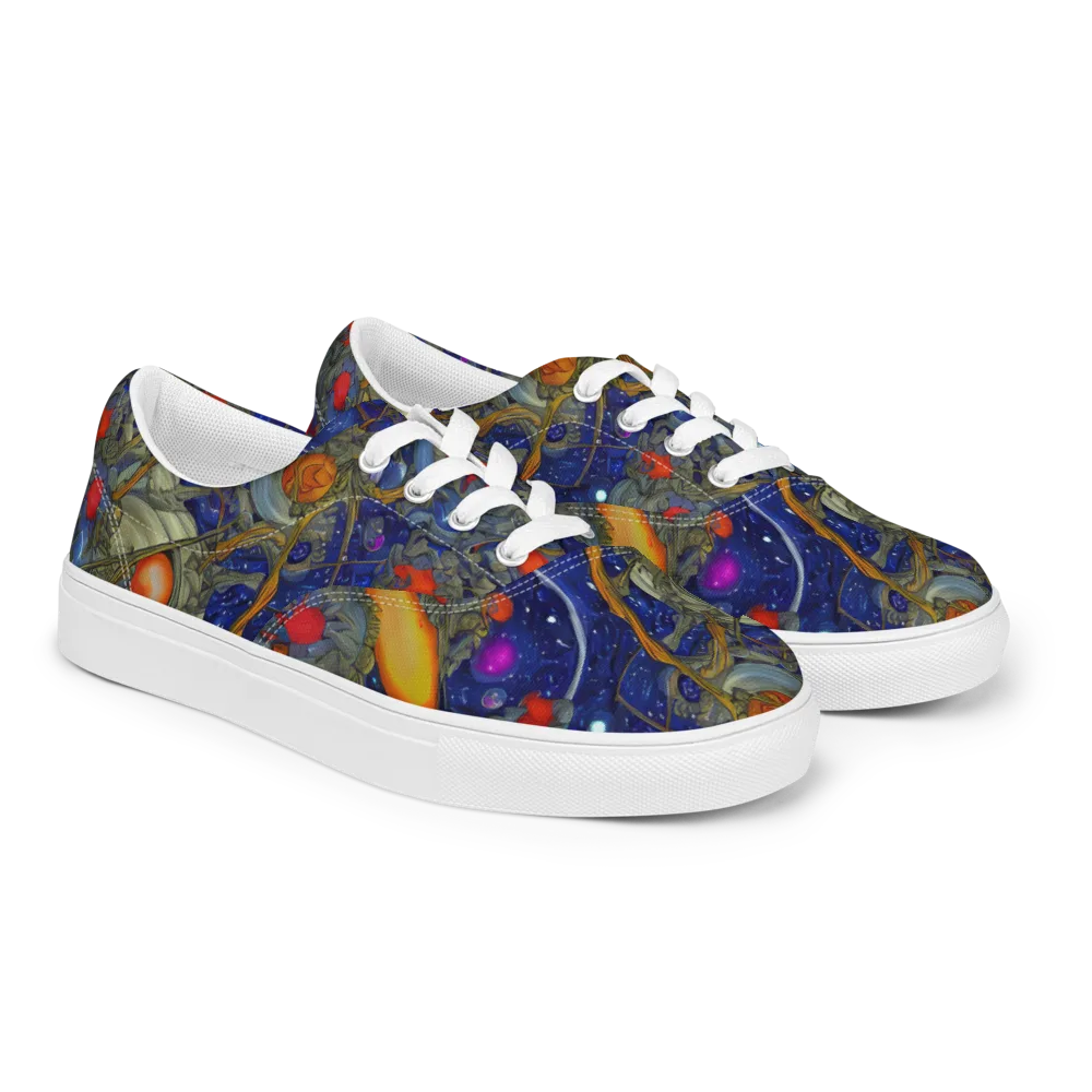 Astral Harvest on Men's Lace-Up Canvas Shoes — Right Front