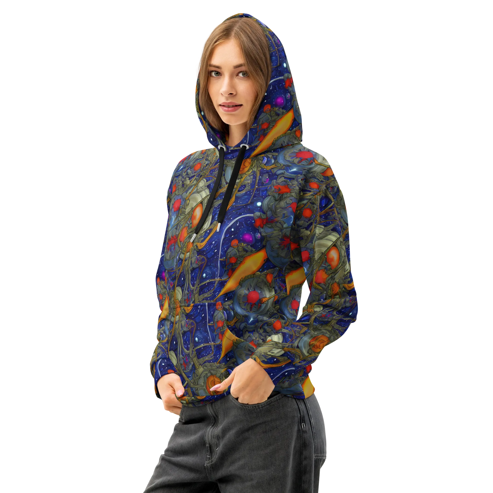 Astral Harvest on Cotton Hoodie — Left Front