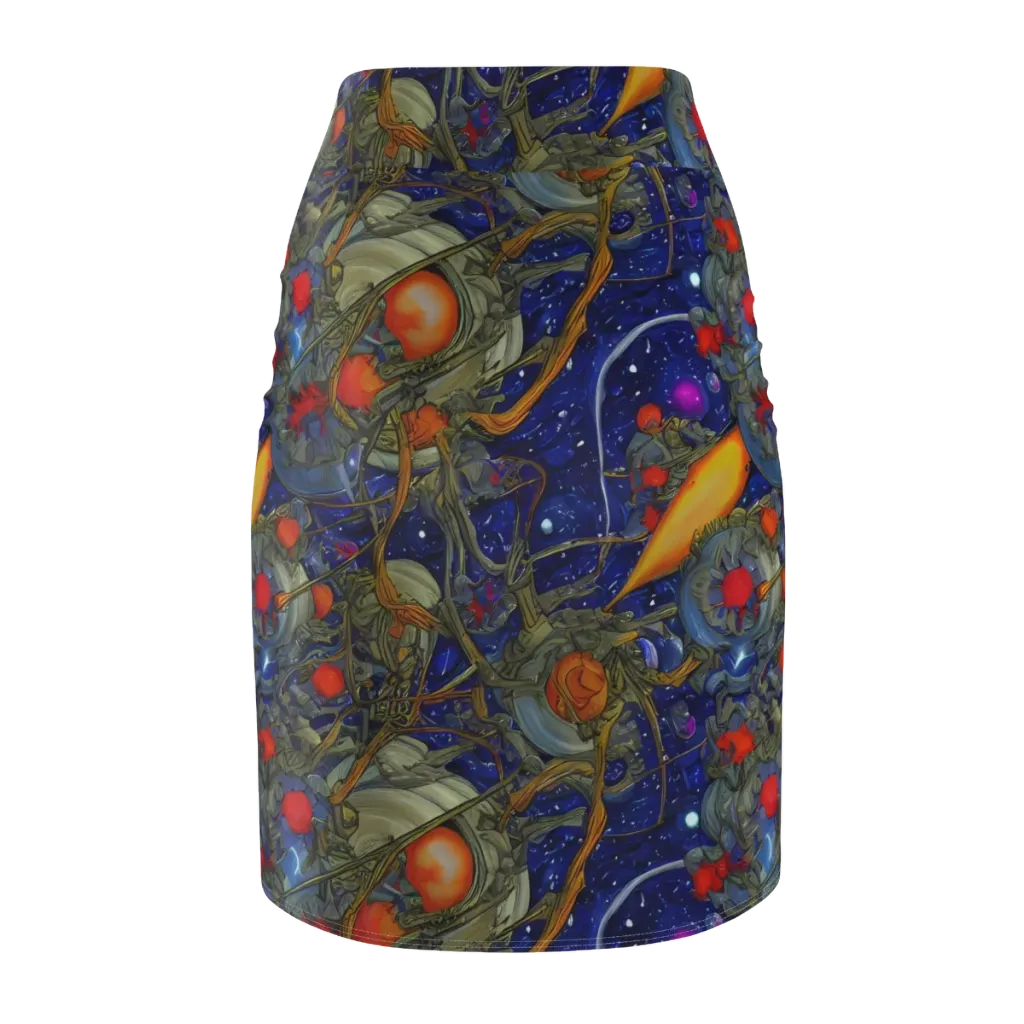 Astral Harvest on Pencil Skirt — Back