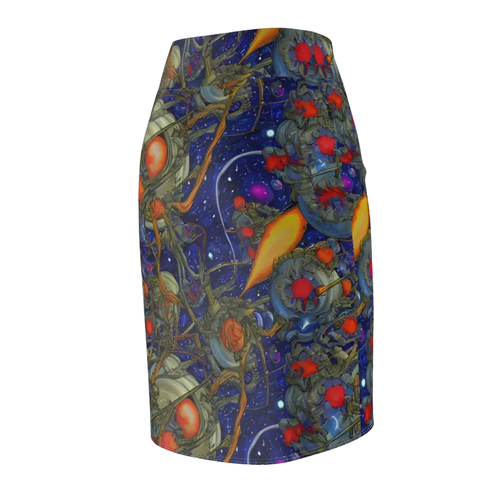 Astral Harvest on Pencil Skirt — Back Side