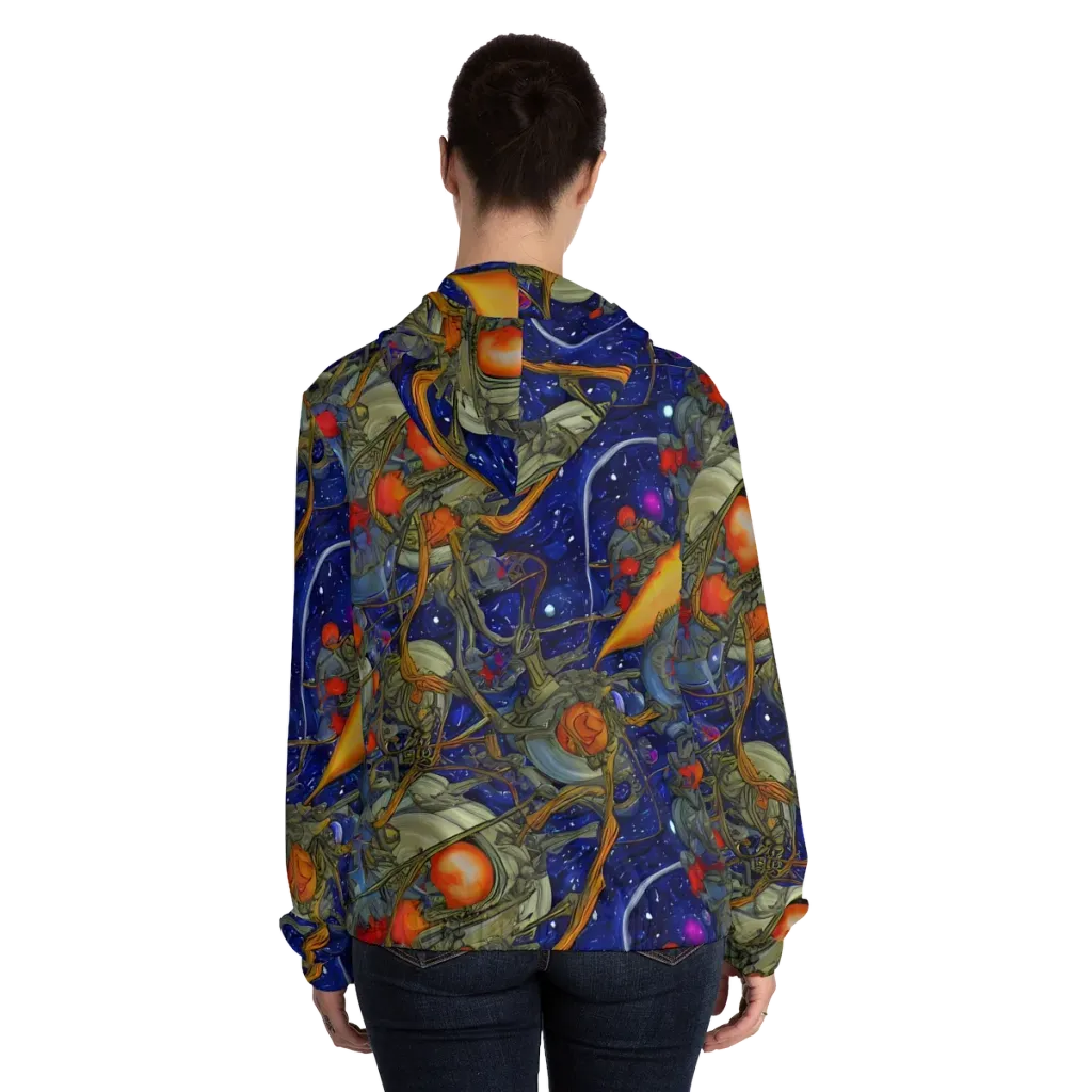 Astral Harvest on Women's Full-Zip Hoodie — Back On Person