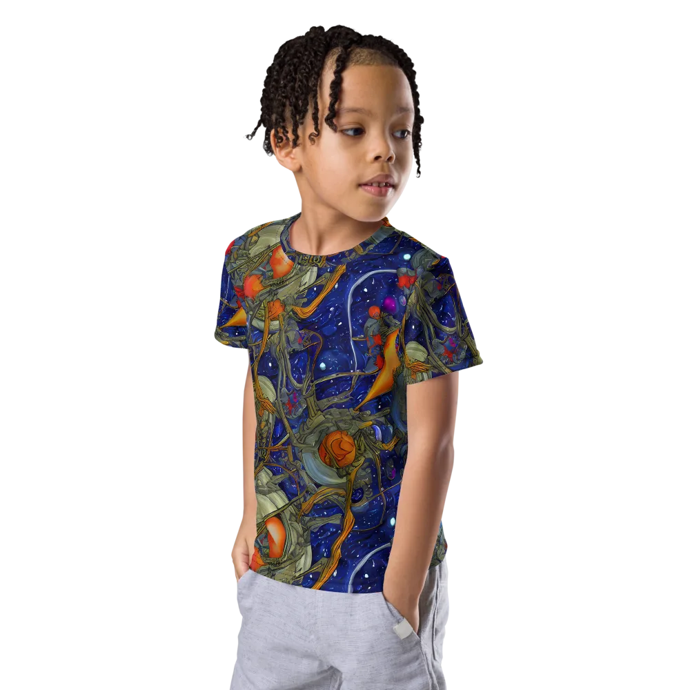 Astral Harvest on Kids Crew Neck T-Shirt — Left Front