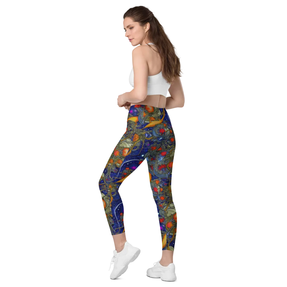 Astral Harvest on Leggings with Pockets — Left Back
