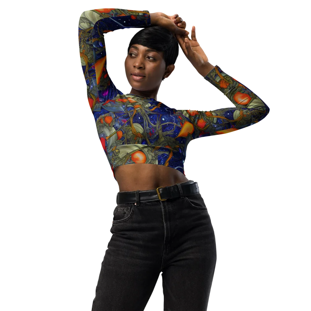 Astral Harvest on Long Sleeve Crop Top — Front