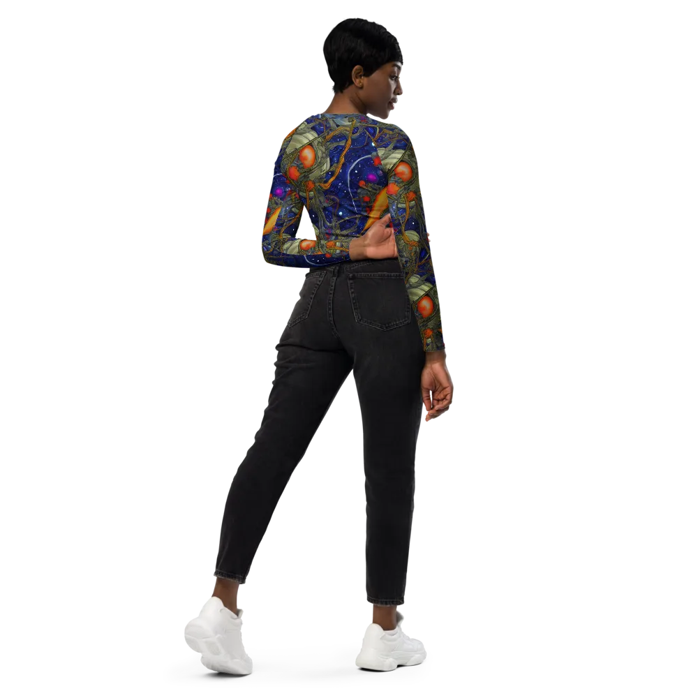 Astral Harvest on Long Sleeve Crop Top — Right Back