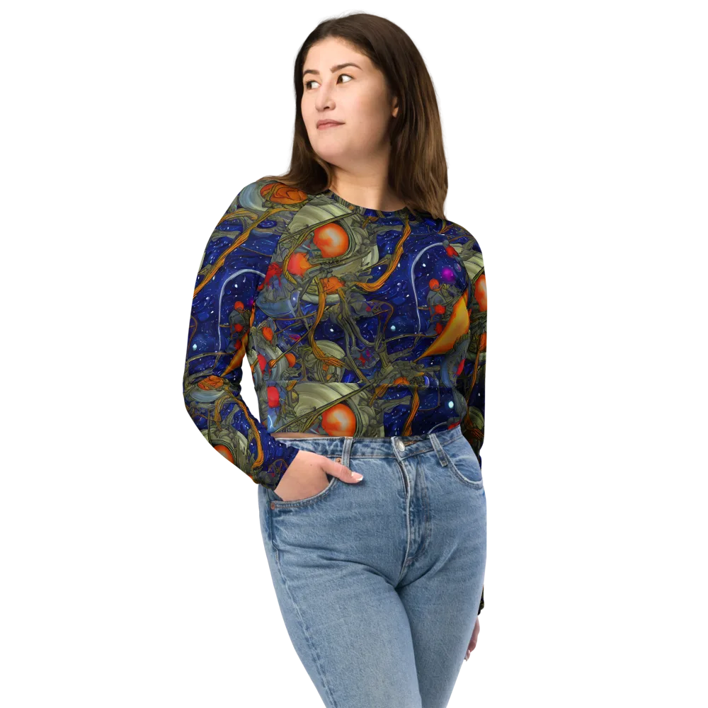 Astral Harvest on Long Sleeve Crop Top — Front