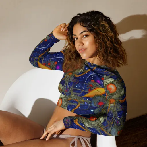 Astral Harvest on a Long Sleeve Crop Top