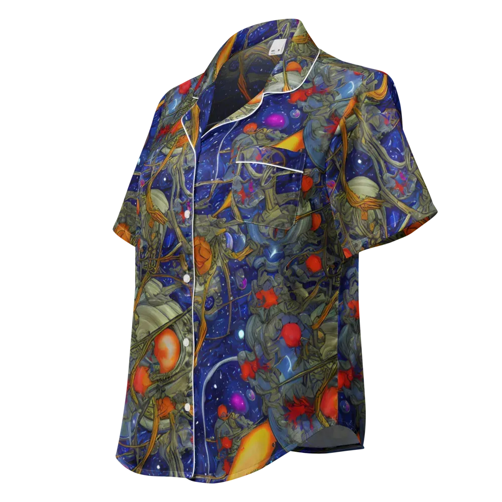 Astral Harvest on Women's Short Sleeve Pajama Top — Left Front