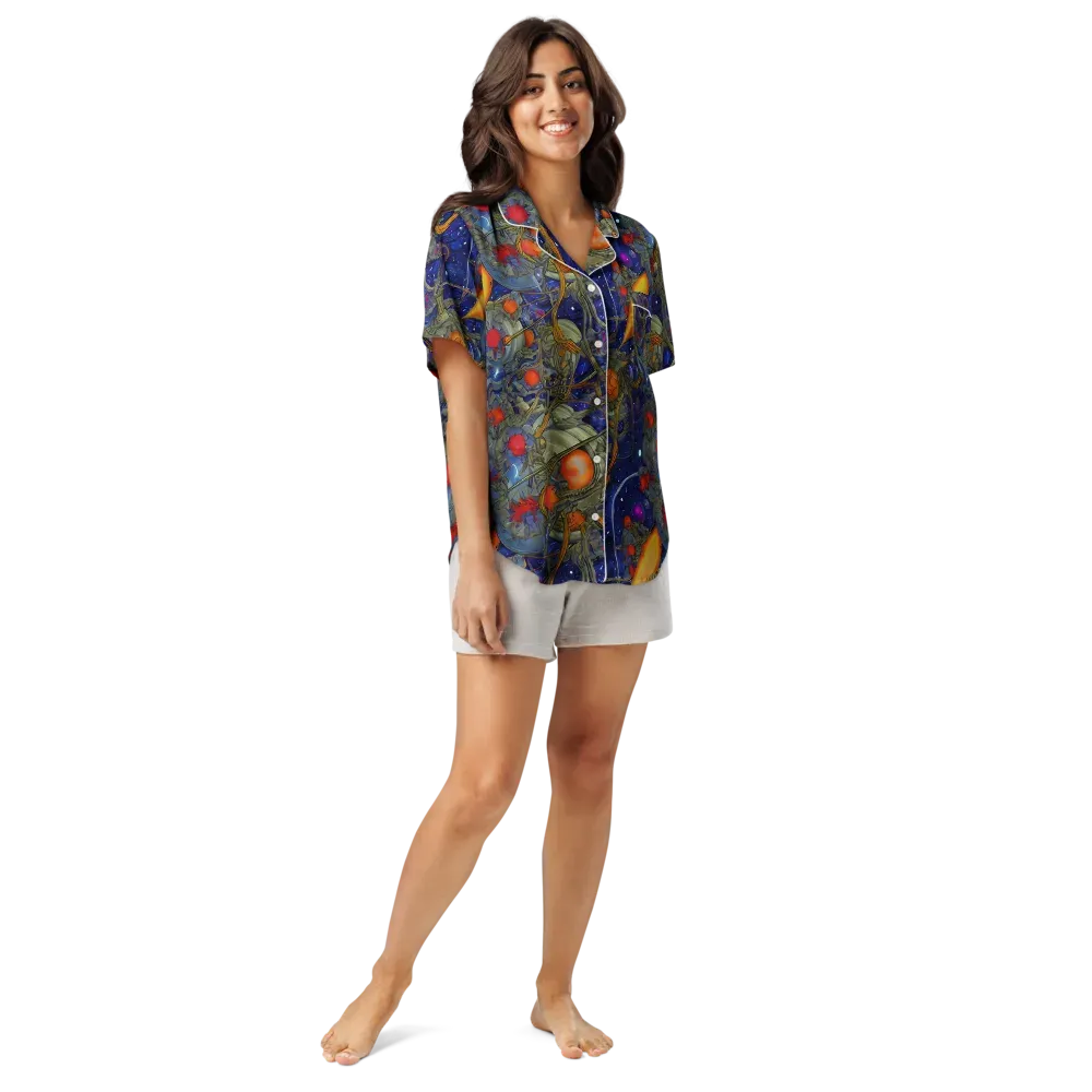 Astral Harvest on Women's Short Sleeve Pajama Top — Front
