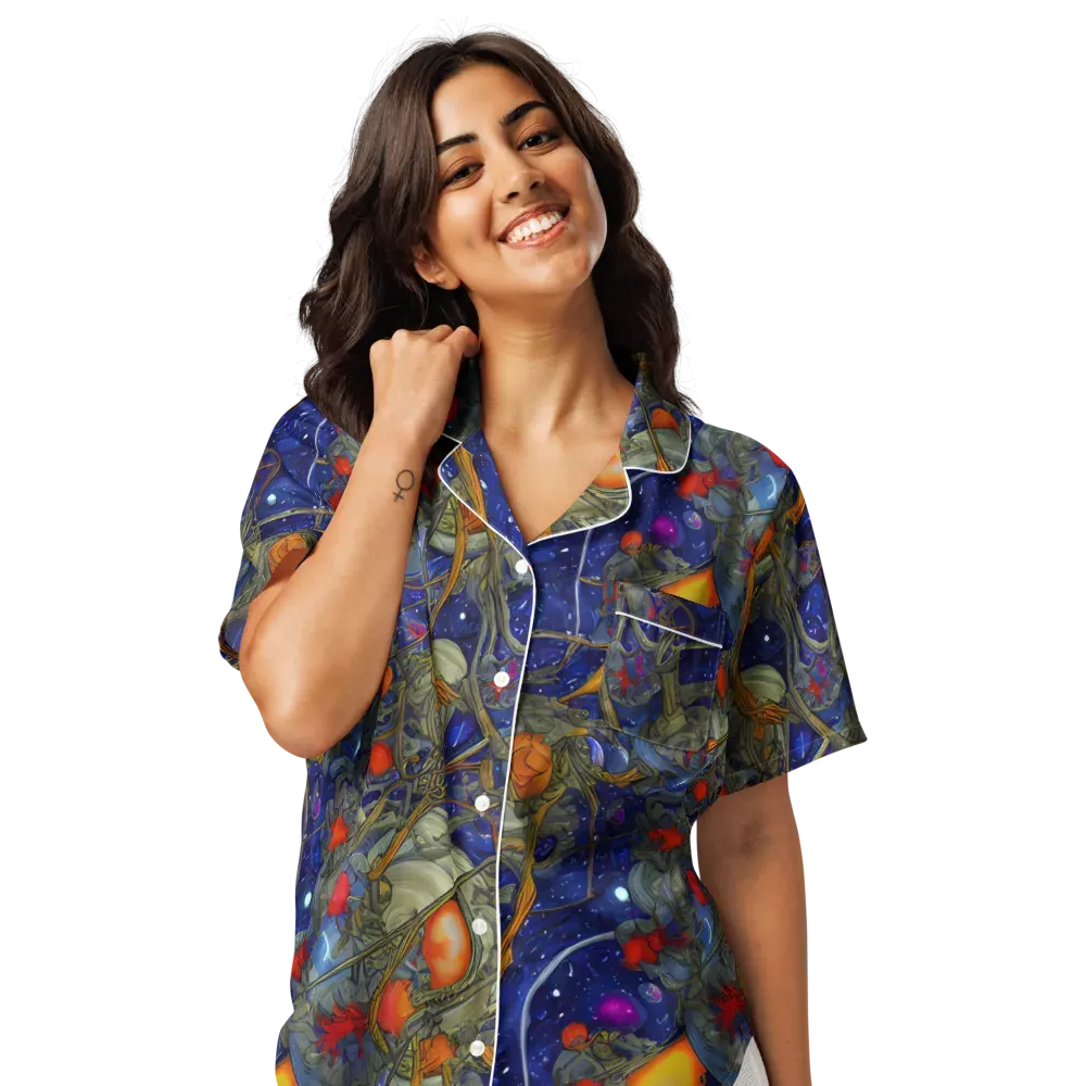 Astral Harvest on Women's Short Sleeve Pajama Top — Front