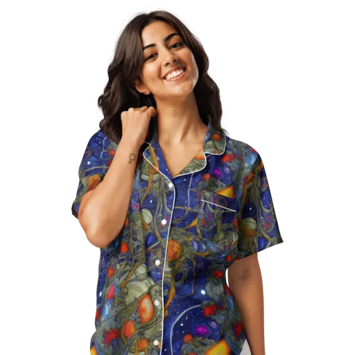 Astral Harvest on a Women's Short Sleeve Pajama Top