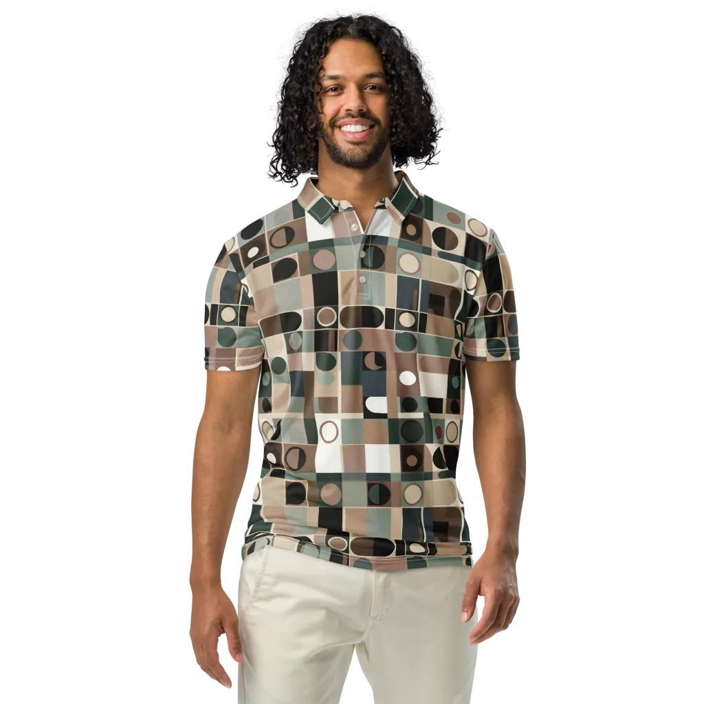 Velvet Modulation on Men's Slim Fit Polo Shirt — Front