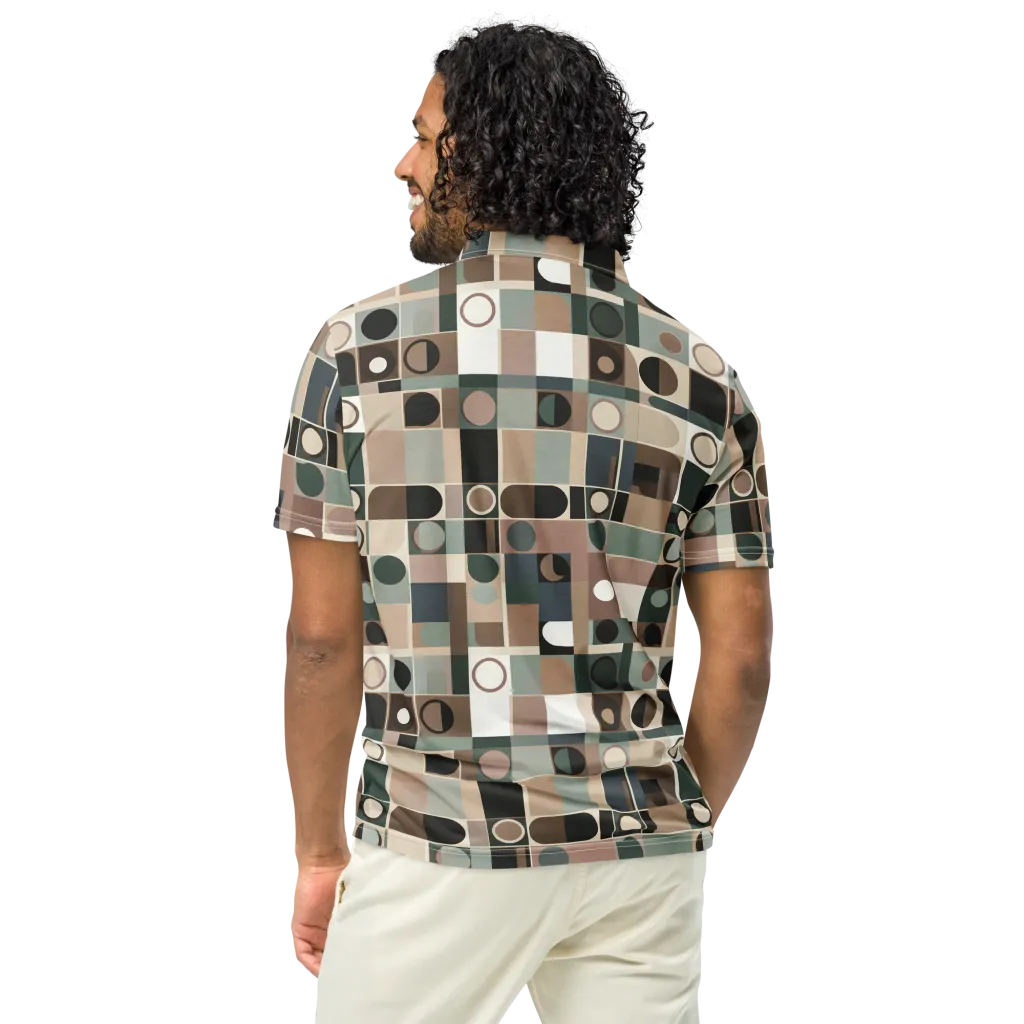 Velvet Modulation on Men's Slim Fit Polo Shirt — Back