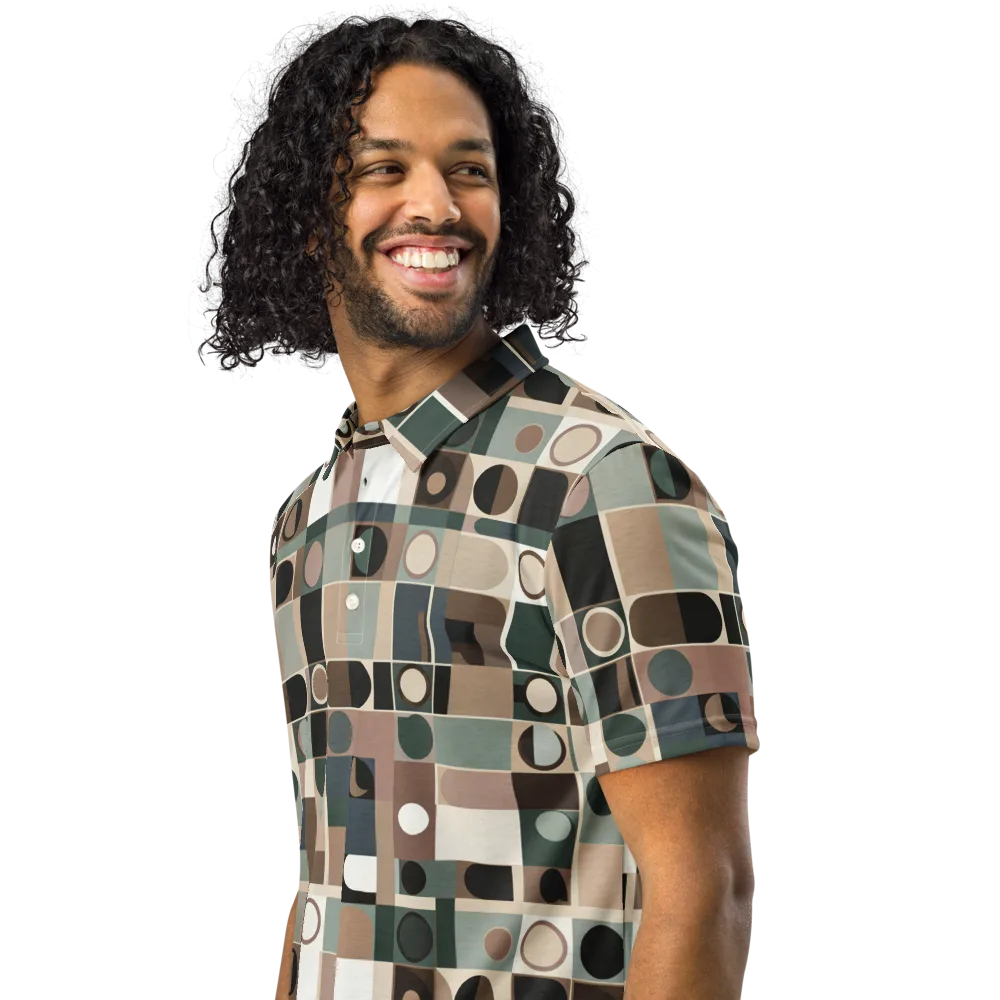 Velvet Modulation on Men's Slim Fit Polo Shirt — Left Front