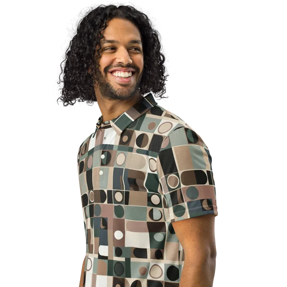 Velvet Modulation on Men's Slim Fit Polo Shirt — Left Front