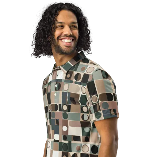 Velvet Modulation on a Men's Slim Fit Polo Shirt