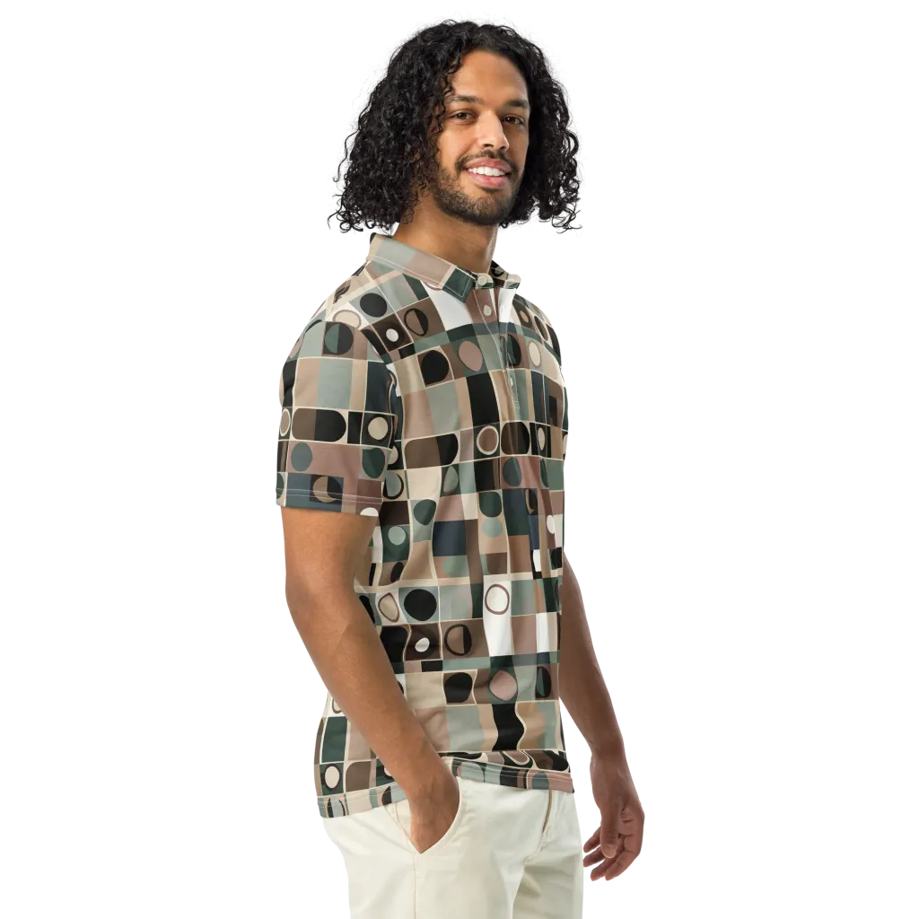 Velvet Modulation on Men's Slim Fit Polo Shirt — Right Front