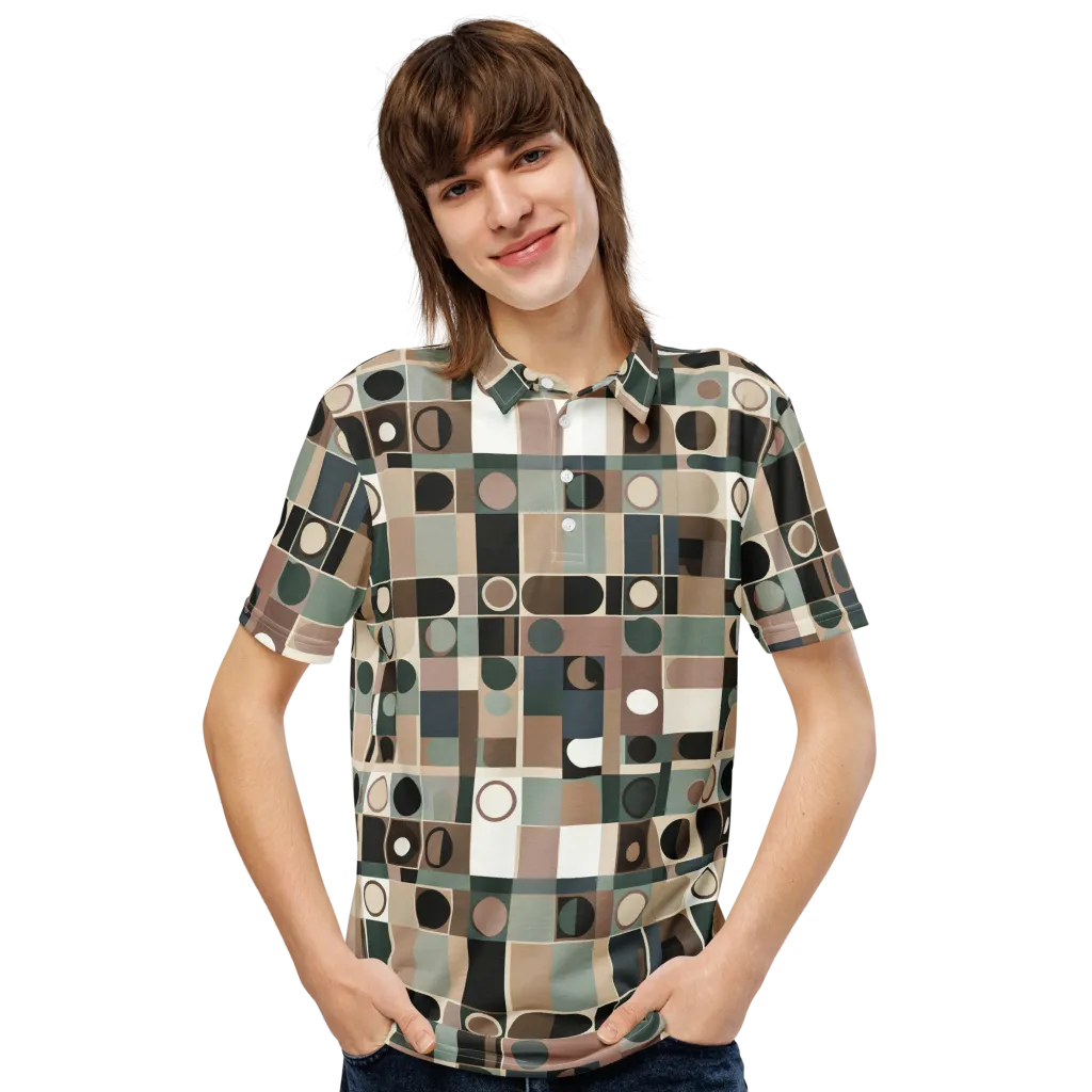 Velvet Modulation on Men's Slim Fit Polo Shirt — Front