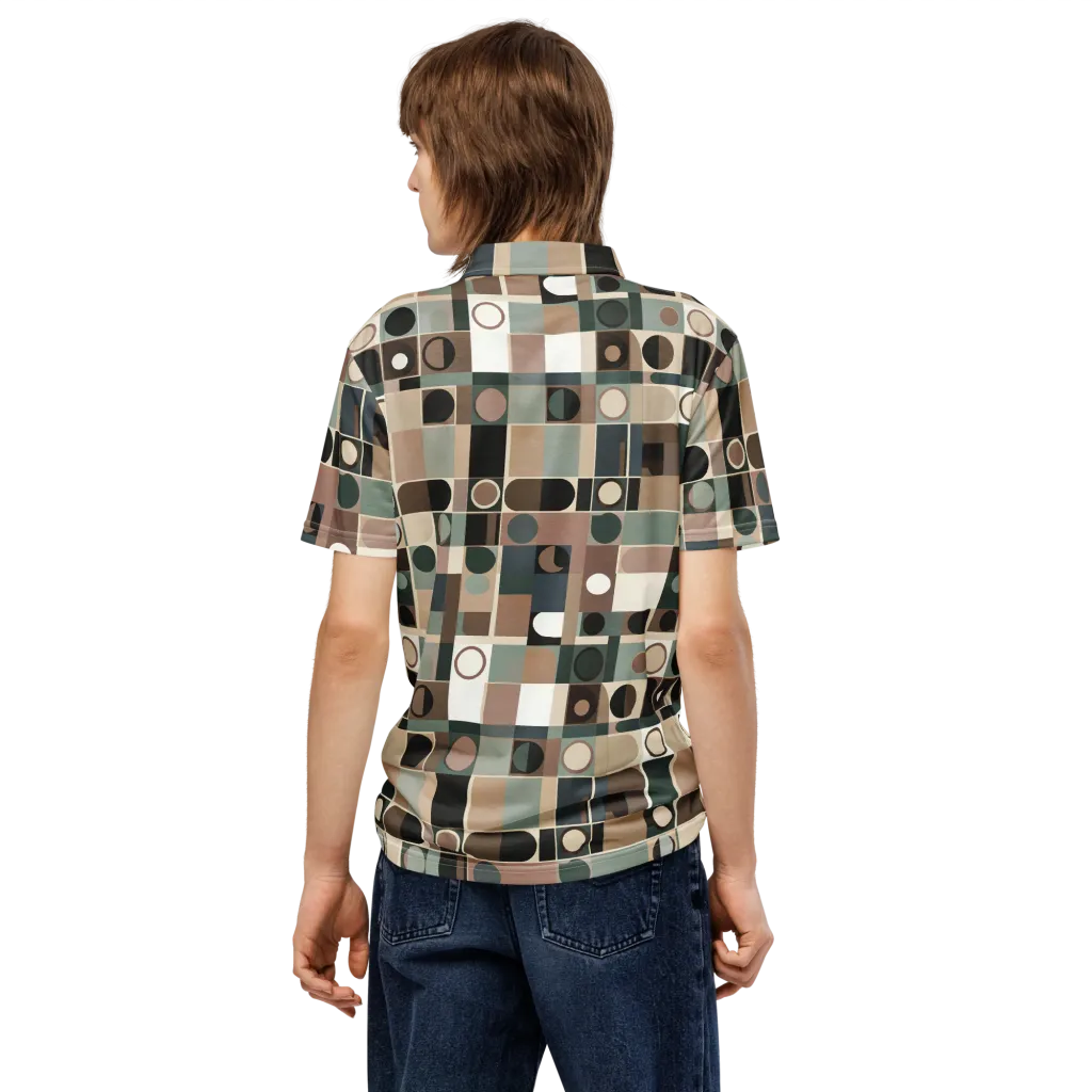 Velvet Modulation on Men's Slim Fit Polo Shirt — Back