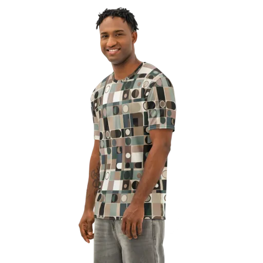 Velvet Modulation on a Men's Cotton Crew Neck T-Shirt