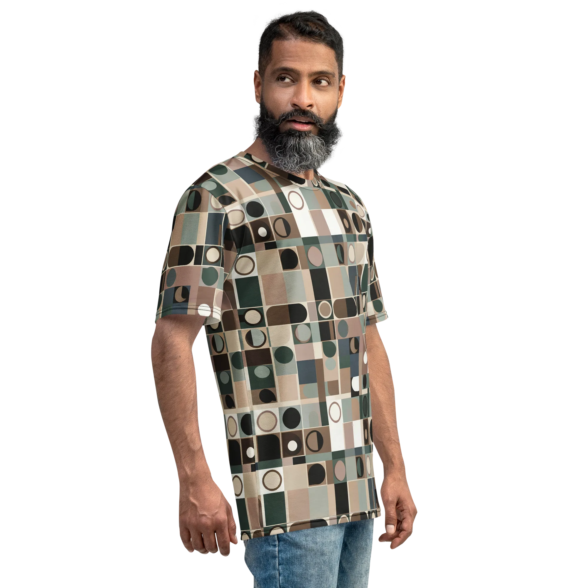 Velvet Modulation on Men's Crew Neck T-Shirt — Right